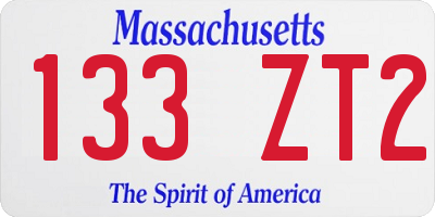 MA license plate 133ZT2