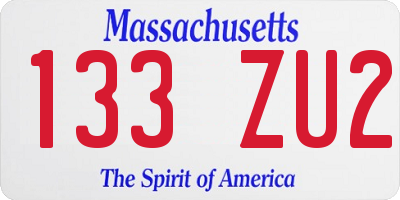 MA license plate 133ZU2