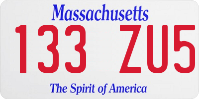 MA license plate 133ZU5