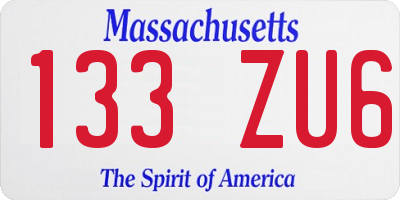 MA license plate 133ZU6