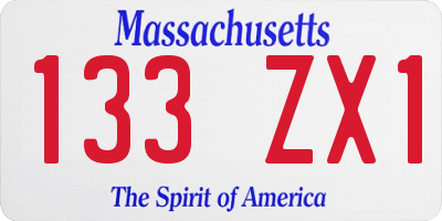 MA license plate 133ZX1