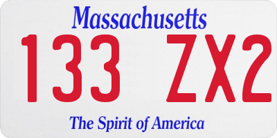 MA license plate 133ZX2