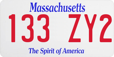 MA license plate 133ZY2