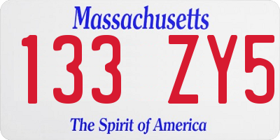 MA license plate 133ZY5