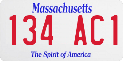 MA license plate 134AC1