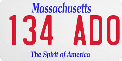 MA license plate 134AD0