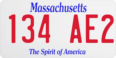 MA license plate 134AE2