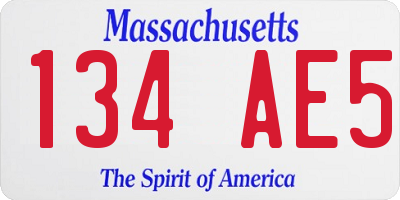 MA license plate 134AE5