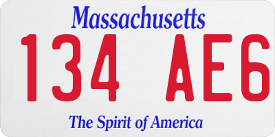 MA license plate 134AE6