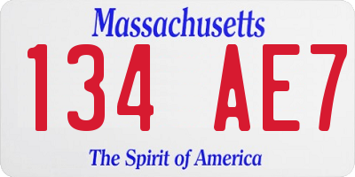 MA license plate 134AE7