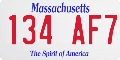 MA license plate 134AF7