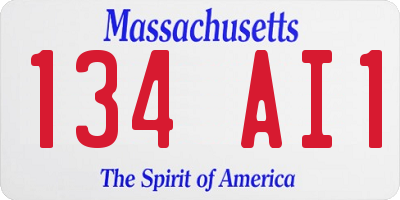 MA license plate 134AI1