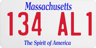 MA license plate 134AL1