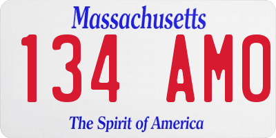 MA license plate 134AM0