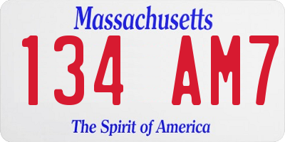 MA license plate 134AM7