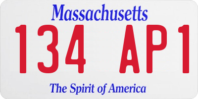 MA license plate 134AP1
