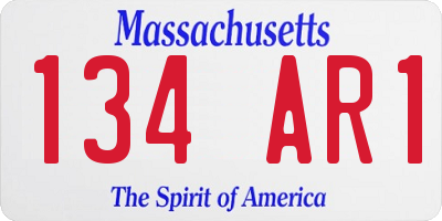 MA license plate 134AR1