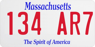 MA license plate 134AR7