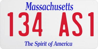 MA license plate 134AS1