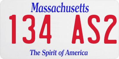 MA license plate 134AS2