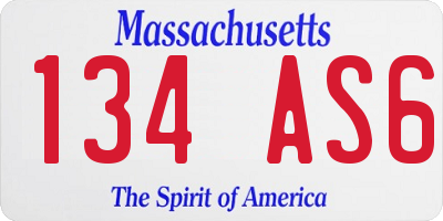 MA license plate 134AS6