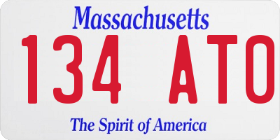 MA license plate 134AT0