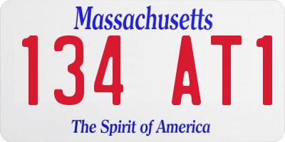 MA license plate 134AT1
