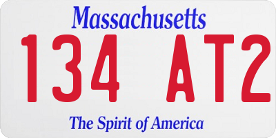 MA license plate 134AT2
