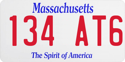 MA license plate 134AT6