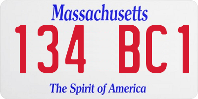 MA license plate 134BC1