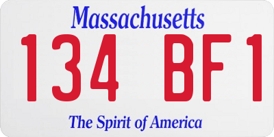 MA license plate 134BF1