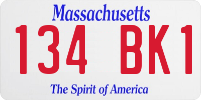 MA license plate 134BK1