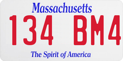 MA license plate 134BM4