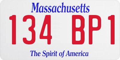 MA license plate 134BP1