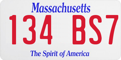 MA license plate 134BS7