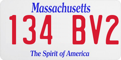 MA license plate 134BV2