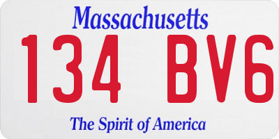 MA license plate 134BV6