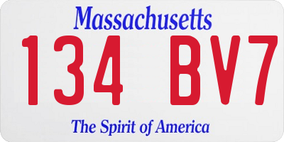 MA license plate 134BV7