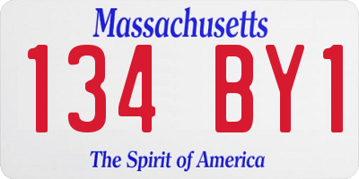 MA license plate 134BY1