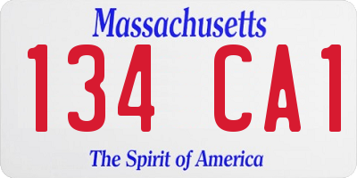 MA license plate 134CA1