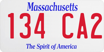 MA license plate 134CA2