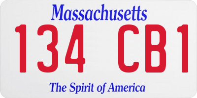 MA license plate 134CB1
