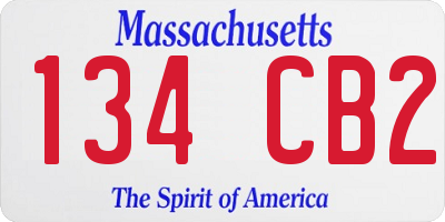 MA license plate 134CB2