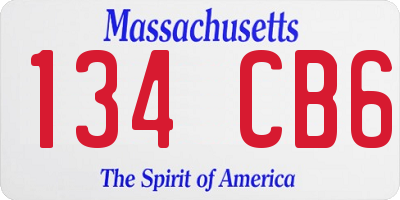 MA license plate 134CB6