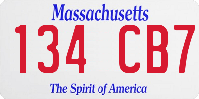 MA license plate 134CB7