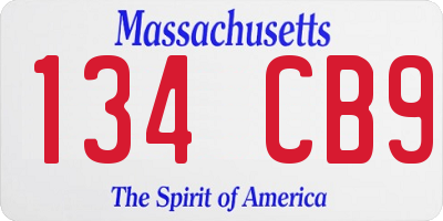 MA license plate 134CB9