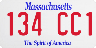 MA license plate 134CC1