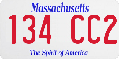 MA license plate 134CC2