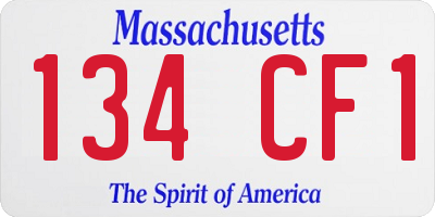 MA license plate 134CF1