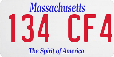 MA license plate 134CF4